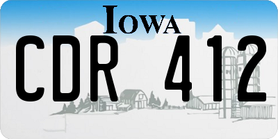 IA license plate CDR412
