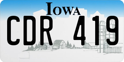 IA license plate CDR419