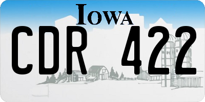 IA license plate CDR422