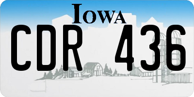 IA license plate CDR436