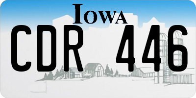 IA license plate CDR446