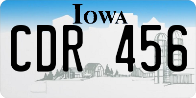 IA license plate CDR456