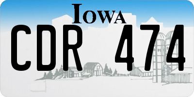 IA license plate CDR474