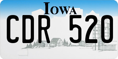 IA license plate CDR520