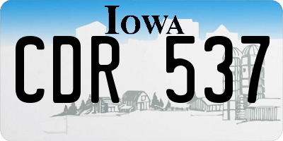 IA license plate CDR537