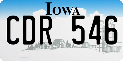 IA license plate CDR546