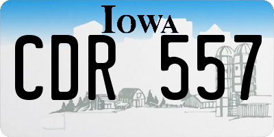 IA license plate CDR557