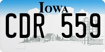 IA license plate CDR559