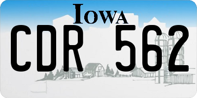 IA license plate CDR562