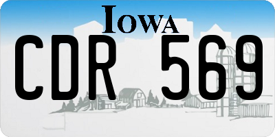 IA license plate CDR569