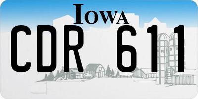 IA license plate CDR611