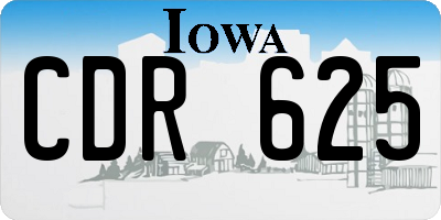 IA license plate CDR625