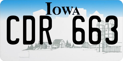 IA license plate CDR663