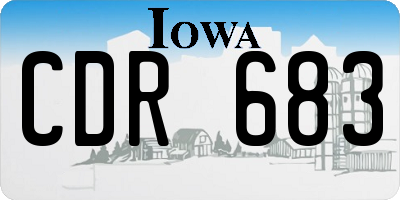 IA license plate CDR683