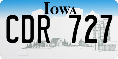 IA license plate CDR727