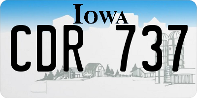 IA license plate CDR737