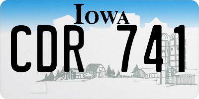 IA license plate CDR741