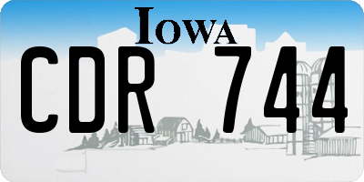 IA license plate CDR744