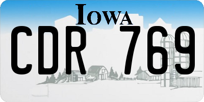 IA license plate CDR769