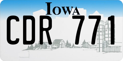 IA license plate CDR771