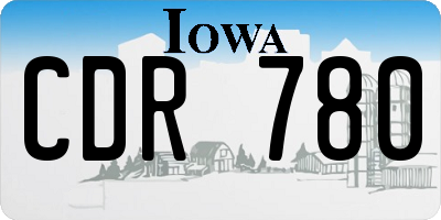 IA license plate CDR780