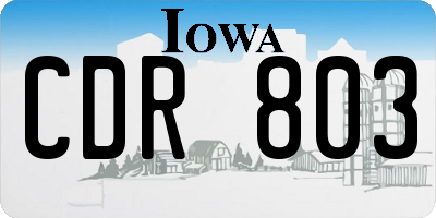 IA license plate CDR803