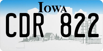 IA license plate CDR822