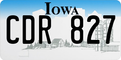 IA license plate CDR827
