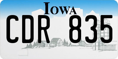 IA license plate CDR835