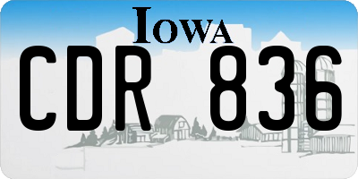 IA license plate CDR836
