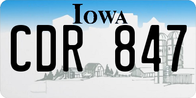 IA license plate CDR847