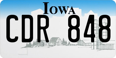 IA license plate CDR848
