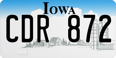 IA license plate CDR872