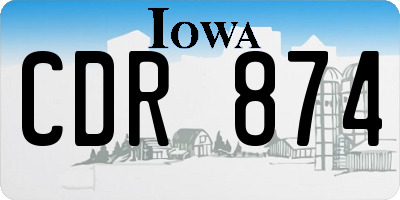 IA license plate CDR874