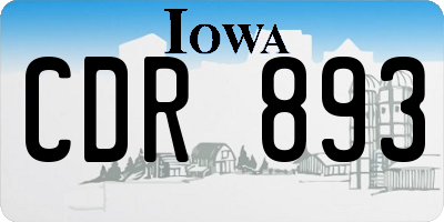 IA license plate CDR893