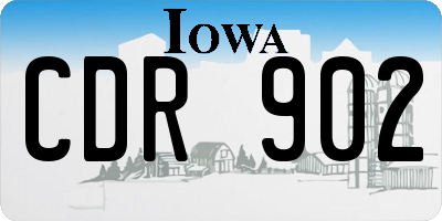 IA license plate CDR902