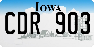 IA license plate CDR903