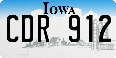 IA license plate CDR912