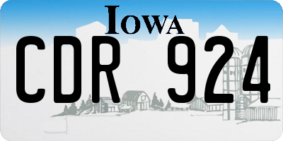 IA license plate CDR924