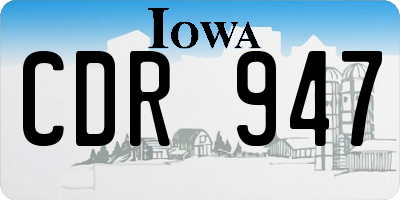 IA license plate CDR947