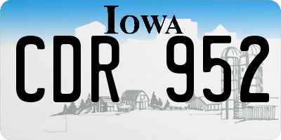 IA license plate CDR952