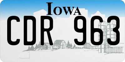 IA license plate CDR963