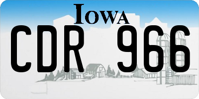 IA license plate CDR966