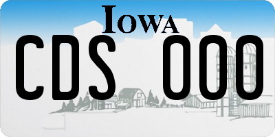IA license plate CDS000