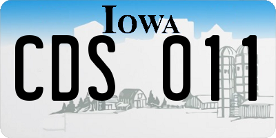 IA license plate CDS011
