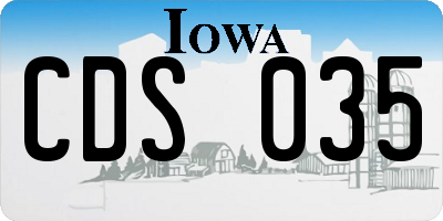 IA license plate CDS035