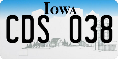 IA license plate CDS038