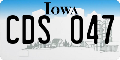 IA license plate CDS047