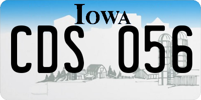 IA license plate CDS056