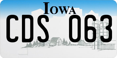 IA license plate CDS063